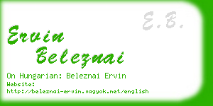 ervin beleznai business card